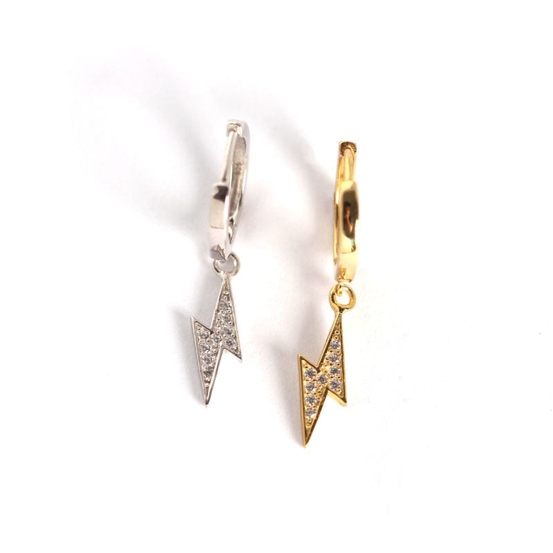 Silver Diamond Lightning Personalized All-Match Earrings