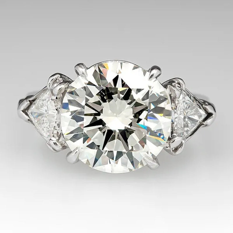 Women'S Ring 925 Sterling Silver Natural 2.0Ct Diamond Moissanite round Cut Wedd