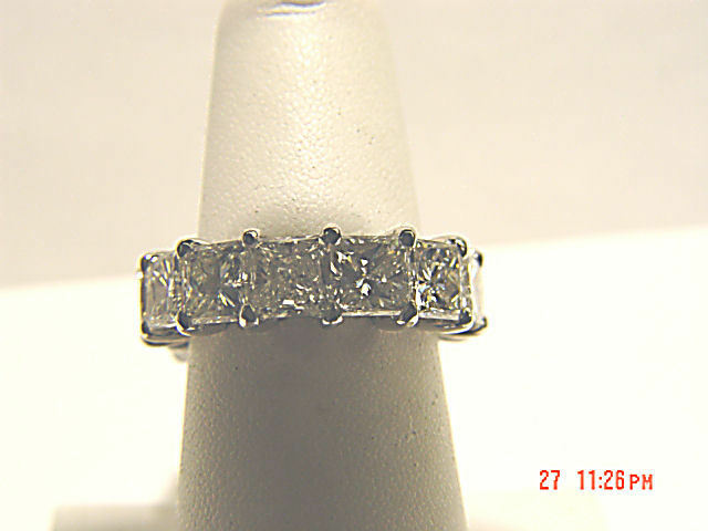 DIAMOND PRINCESS SHAPE ETERNITY BAND COMMON PRONG SET DIAMOND BAND PRINCESS CUT