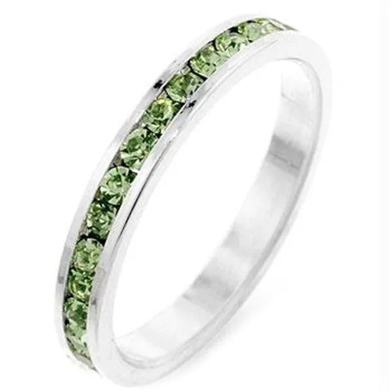 Stylish Stackables Peridot Silver Ring- B Size : /B 05