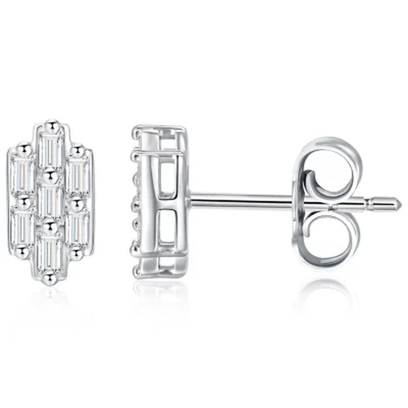 0.17 CT. T.W. Baguette Diamond Earrings in 14K White Gold