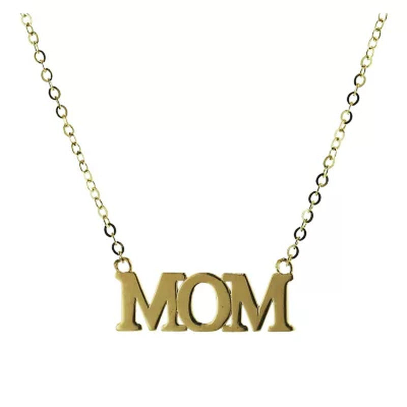 14K Gold Mom Necklace, 18"