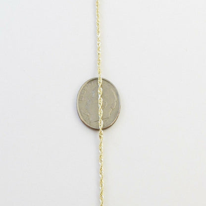 14K Yellow Gold Rope Link Chain Necklace 20" 4.6 Grams 2 Mm Thick