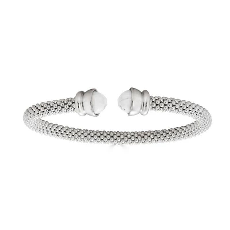 Set of Onyx and Howlite Gemstone Bangles in Italian Sterling Silver