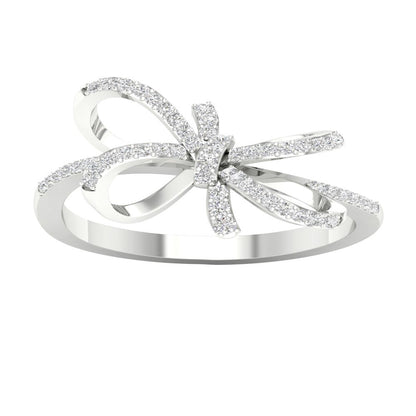 Imperial 1/5Ct TDW Diamond 10K White Gold Knot Ring (H-I, I2)