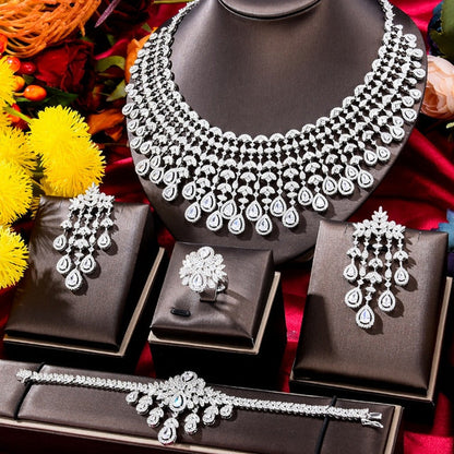 Famous Brand UAE Luxury Saudi Arabic Jewelry Set for Women Wedding Party