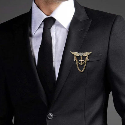 New Brooch Retro Tassel Inlaid Diamond Collar Pin Alloy Pin