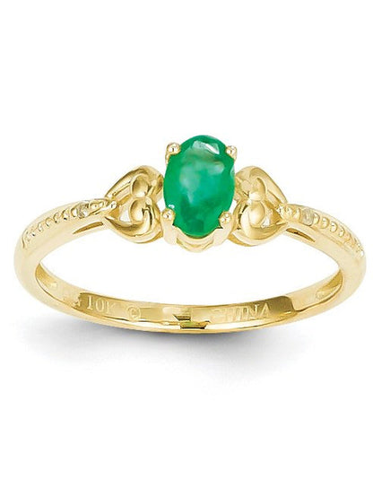 10K Emerald Diamond Ring