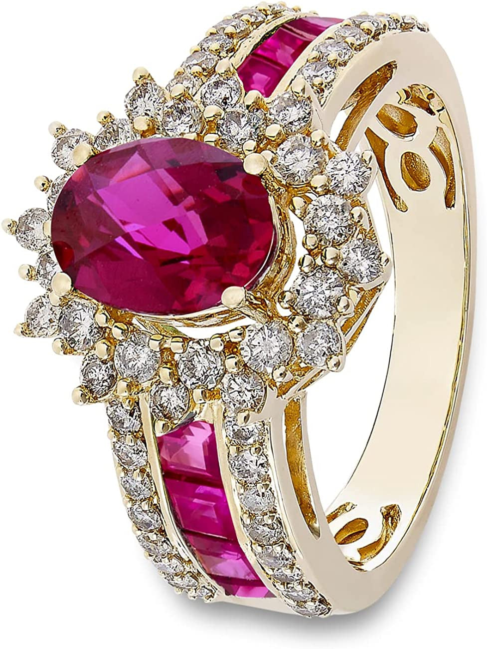 Genuine Oval Gemstone and Natural Diamond Rings, Statement Ring, Gemstone Jewelr