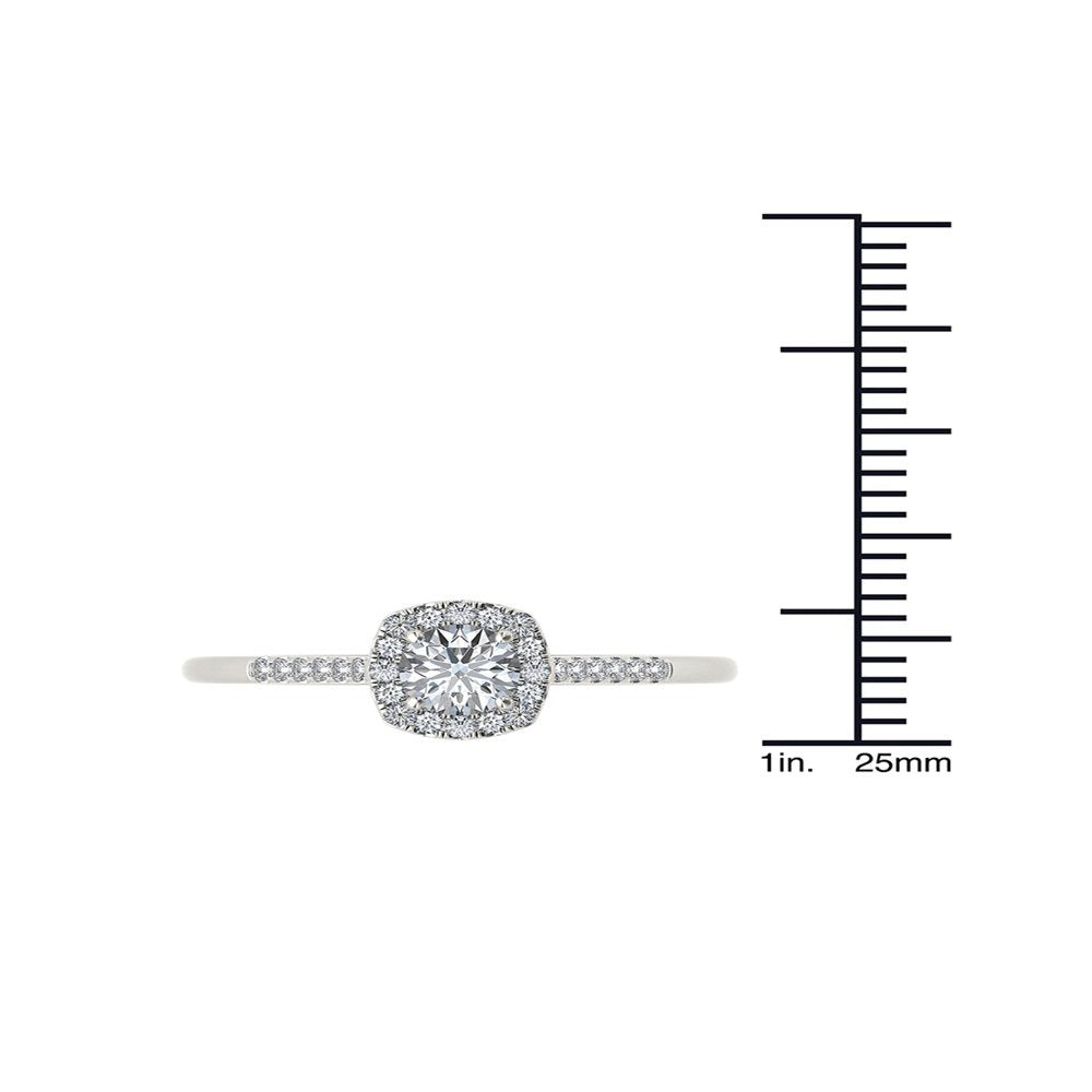 Imperial Diamond 1/2 Carat T.W. Diamond Single Halo 10Kt White Gold Engagement R