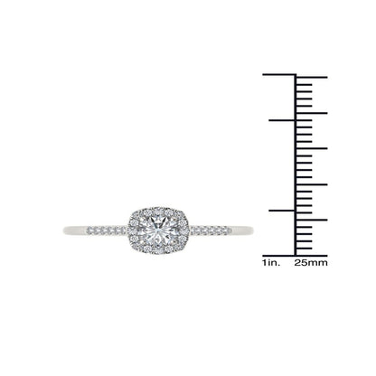 Imperial Diamond 1/2 Carat T.W. Diamond Single Halo 10Kt White Gold Engagement R