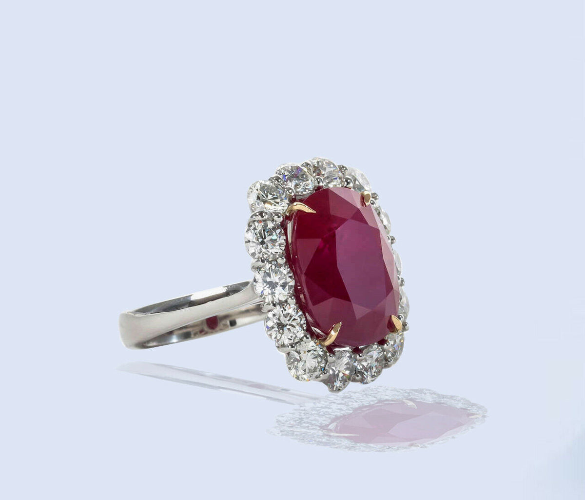 GRS CERTIFIED RUBY CUSHION SHAPE 13.80 LENGTH X11.30 WIDTH X7.05MM DEPTH DIAMOND