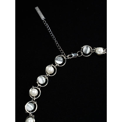 Saturn Structure Pearl Opal Beaded Necklace