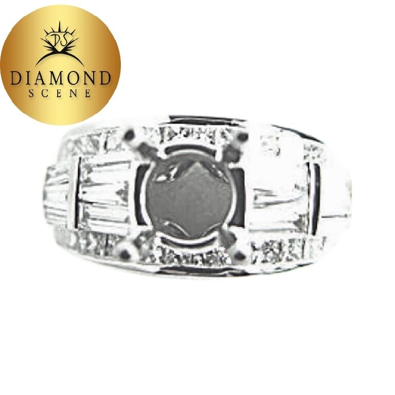 DIAMOND BAGUETTE PRINCESS SHAPE SETTING FOR 3 CARAT ROUND DIAMOND SETTING