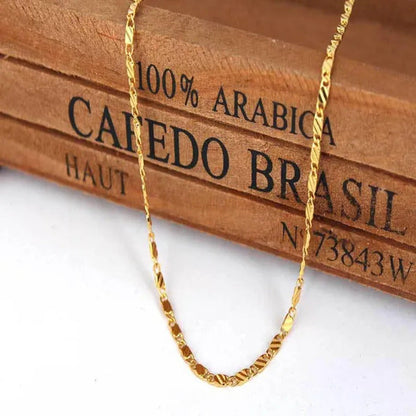 New Fashion Luxury Exquisite Men and Women Fashion Solid Chain Necklace 2Mm Wide
