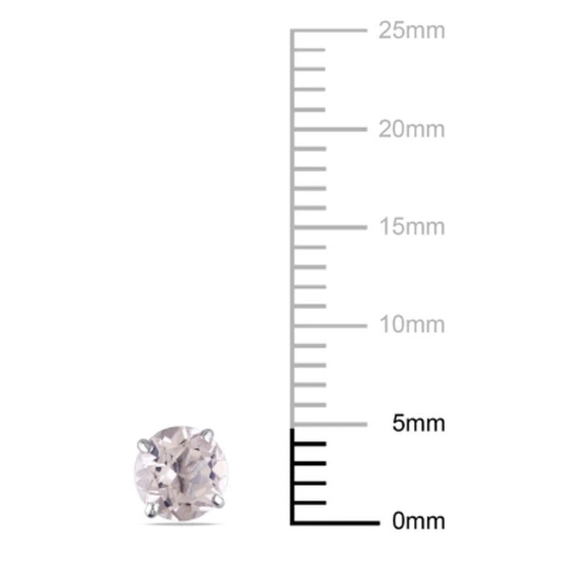 Morganite Stud Earrings in 14K White Gold