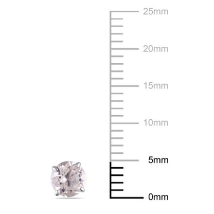 Morganite Stud Earrings in 14K White Gold