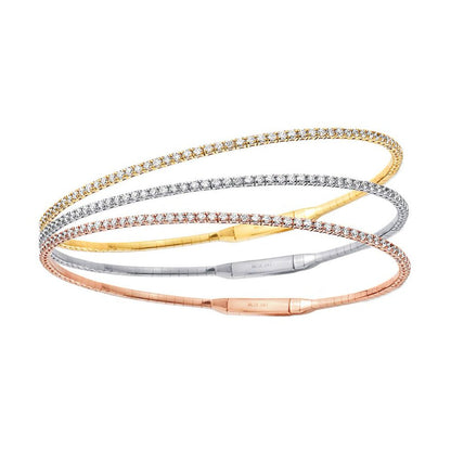Flexible Diamond Bracelet 1.00 Ct 14K Yellow Gold