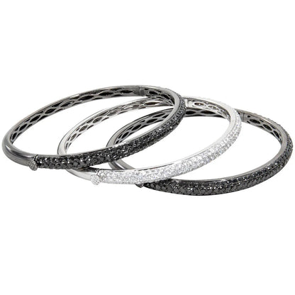 Diamond Black and white bangle three set all included three bangles 18k Wg Bgold