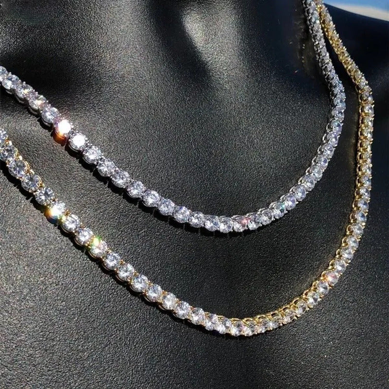 Necklace for Women Gorgeous Men'S Gold Tennis Chain Icy Diamonds Hip Hop Choker