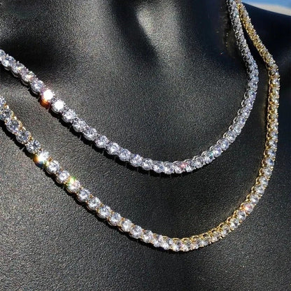 Necklace for Women Gorgeous Men'S Gold Tennis Chain Icy Diamonds Hip Hop Choker
