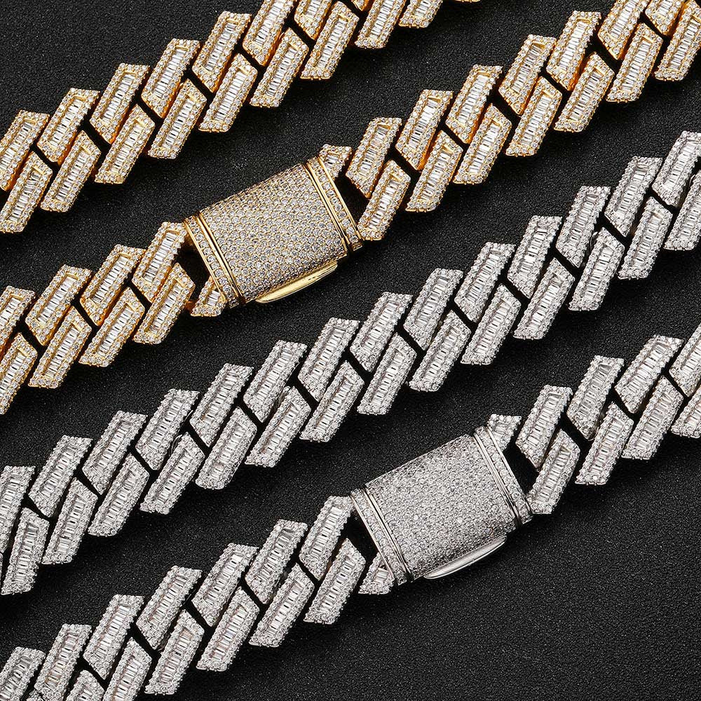 Hip Hop 18Mm Double Row Diamond Cuban Chain