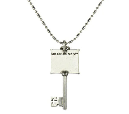 "Your Special Day" April Key Calendar Necklace with Clear Crystal (Ball Chain In