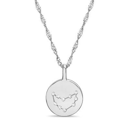 Zodiac Constellation Diamond Accent Pendant in Sterling Silver