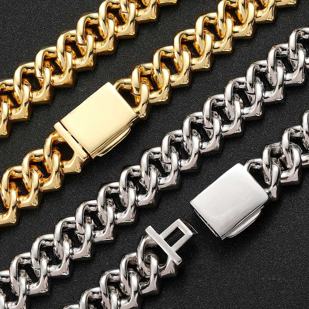 Hip Hop 18Mm Double Row Diamond Cuban Chain