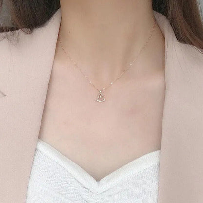 Original S925 Silver Zircon Christmas Tree Necklace Women'S Silver Ornaments