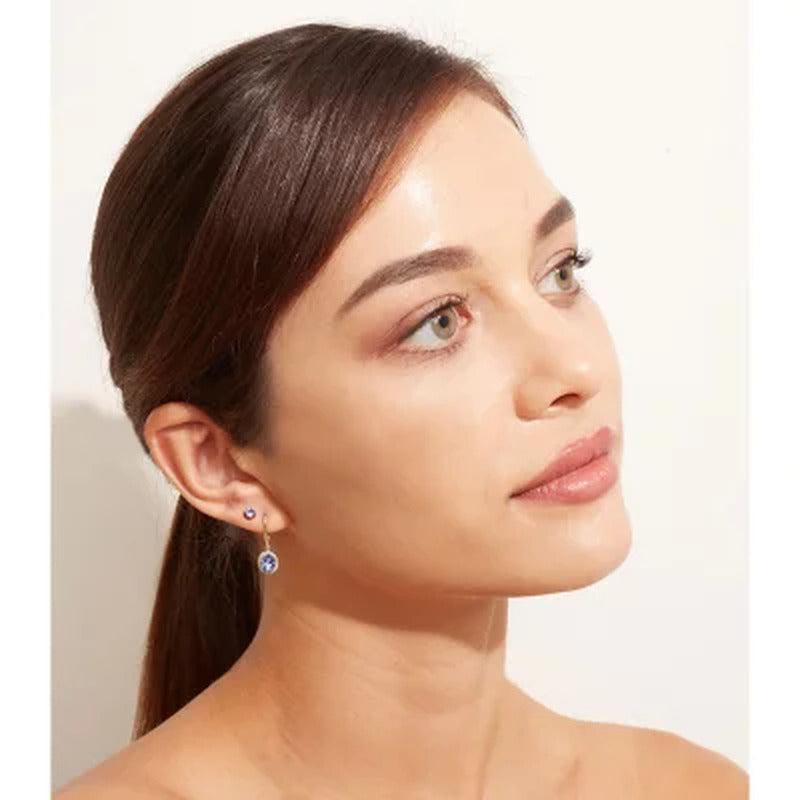 Genuine Tanzanite and 0.16 CT. T.W. Diamond Earrings in 14K Gold
