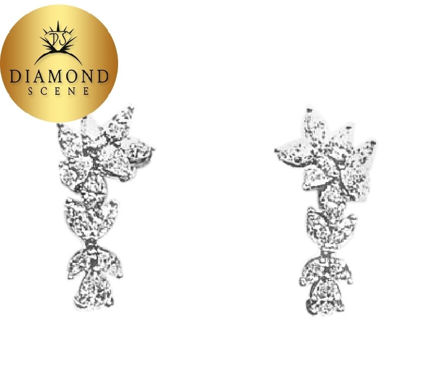 DIAMOND 8 PEAR SHAPE 16 MARQUISE SHAPE DIAMOND DANGLE 9.37 CT PLATINUM EARRING