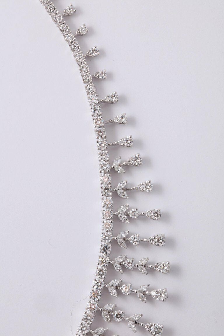 Over 20 Carat Diamond Drop Necklace  22.06 carats  18k white gold