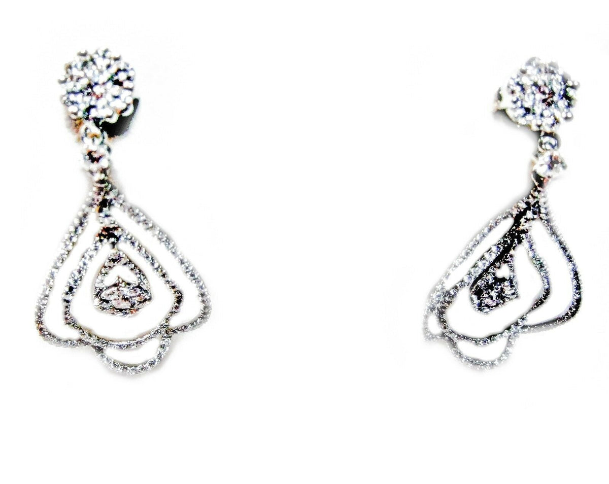 2.00 CT F COLOR VS1/2 CLARITY GRADE DIAMOND EARRING ROUND SHAPE 18 K WHITE GOLD
