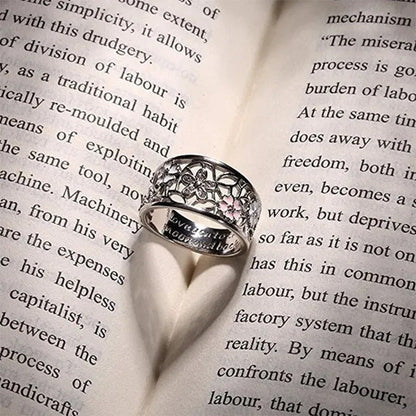 Exquisite Women'S Alloy Floral Rings Pink Flower Lucky Cherry Blossom 4 Leaves C