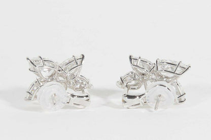 Diamond Cluster Earrings 11.82 carats of colorless white pear shaped diamonds