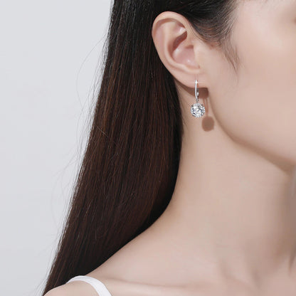 Certified 4 Carats 8Mm Moissanite Diamond Earrings for Women 100% 925 Sterling