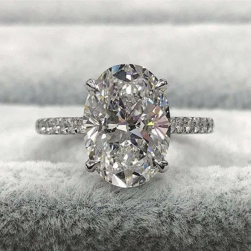 Lovely Valentine'S Day Gift Ring Exquisite White Zircon Ring Anniversary Gift En