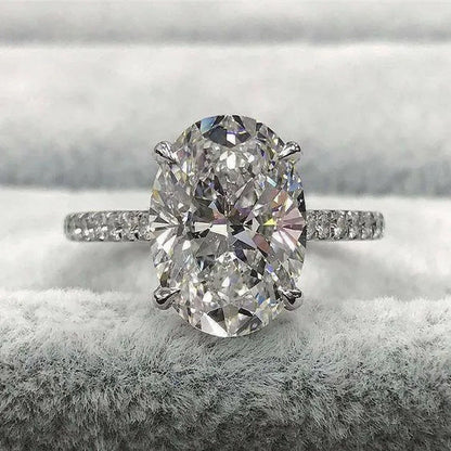 Lovely Valentine'S Day Gift Ring Exquisite White Zircon Ring Anniversary Gift En