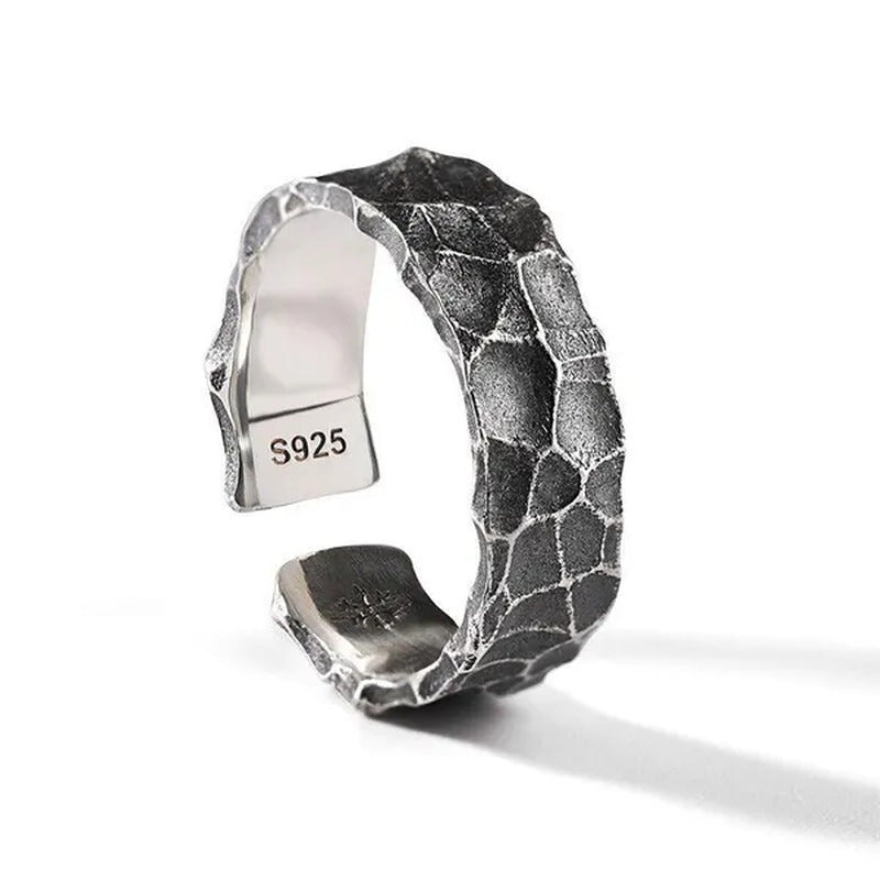 Vintage Stone Pattern Ring Men and Women Simple Personality Ring Fashion Hand Je