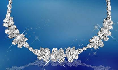 DIAMOND NECKLACE ROUND 37 PIECE MARQUISE 45 PIECE PEAR SHAPE 24 PIECE NECKLACE