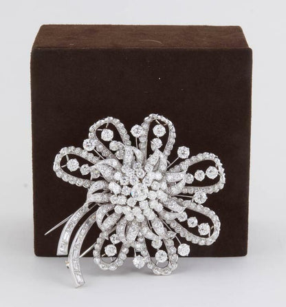 DIAMOND ANTIQUE PIN DIAMOND BROOCH CIRCA DIAMOND PI 1930'S ESTATE DIAMOND BROOCH