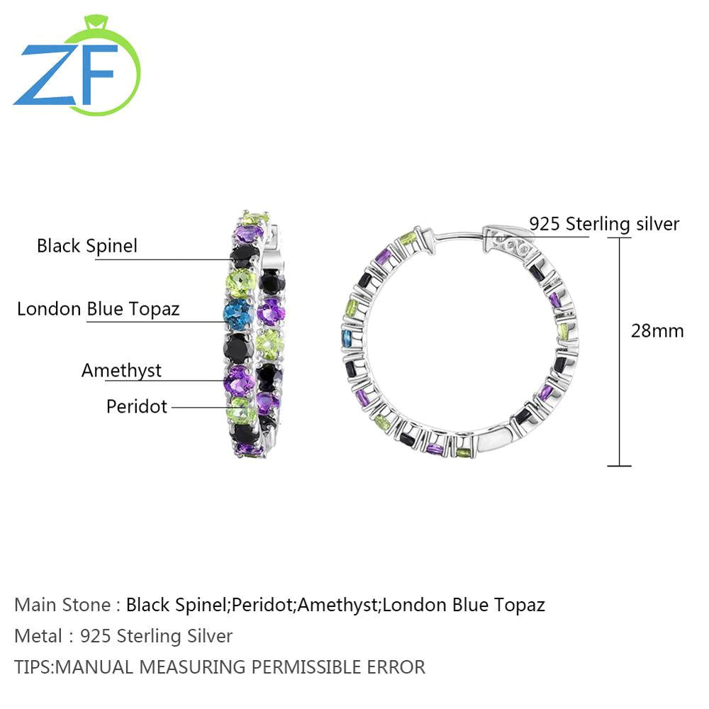 New Fashion Natural Blue Topaz Amethyst Multi Gemstone Custom Jewelry 925