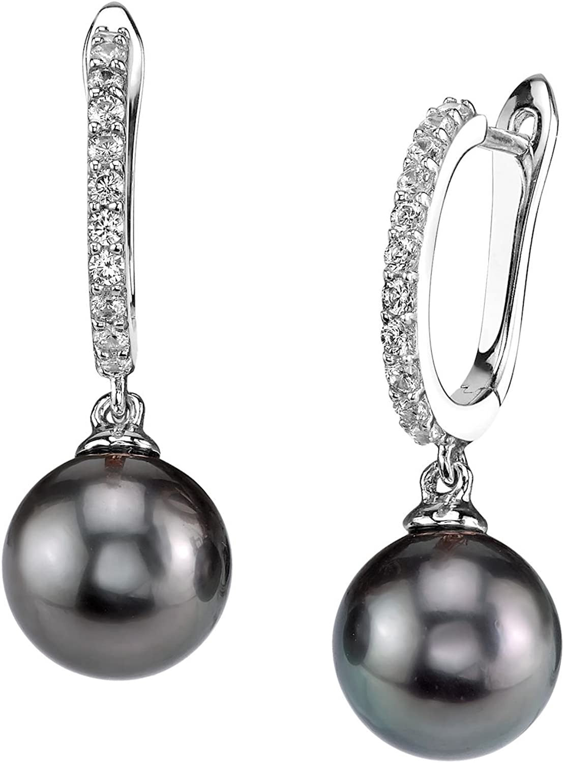 8-9Mm Genuine Black Tahitian South Sea Cultured Pearl Zara Earrings for Women