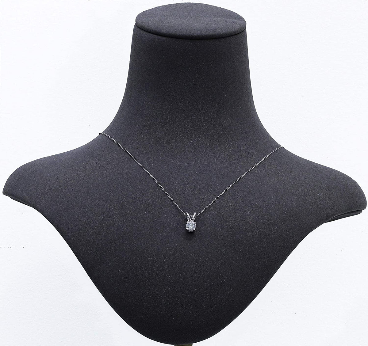 Certified 1/7Ctw - 1Ctw round Diamond Solitaire Pendnat Available in 14K White a