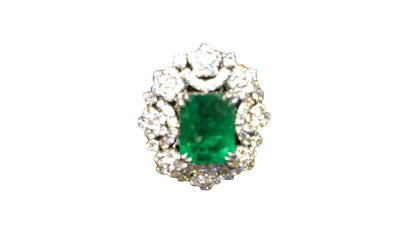 EMERALD RECTANGULAR DIAMOND ROUND BRILLIANT SHAPE SPLIT SCHANK