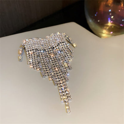 CXDTBH Fashion Brooch with Diamond Zirconia Tassel Chest Ornament Temperament De