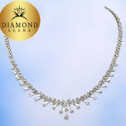 Diamond Necklace 13.65 carats of FG VS diamonds 18k white gold