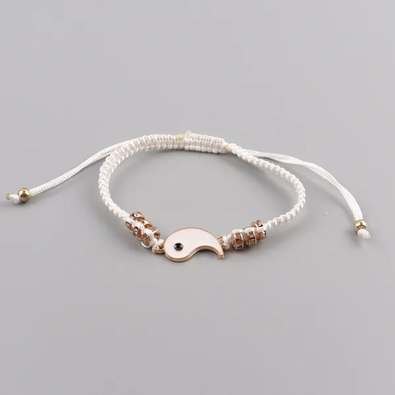 2022 New Best Friend Bracelet 2 Matching Yin Yang Adjustable Rope Bracelet Neckl