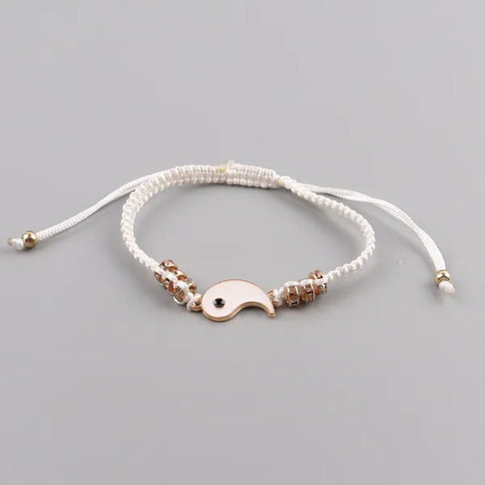 2022 New Best Friend Bracelet 2 Matching Yin Yang Adjustable Rope Bracelet Neckl